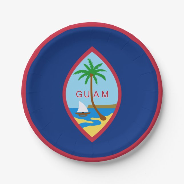 Guam flag  paper plate (Front)