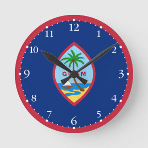 Guam Flag Round Clock