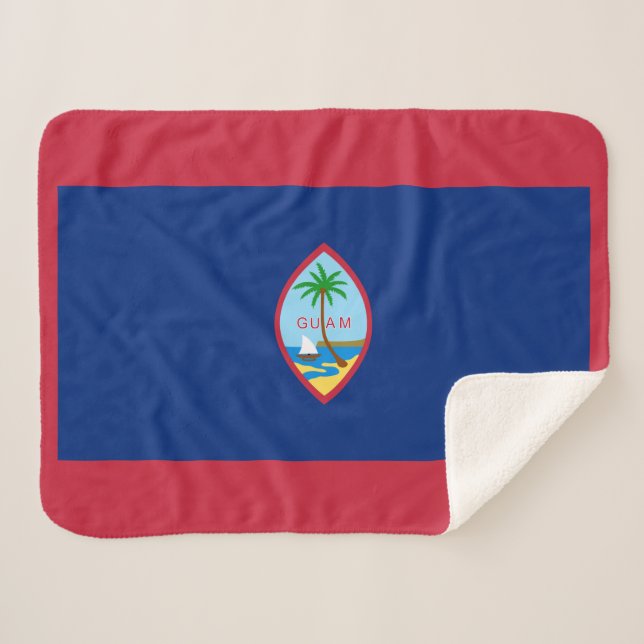 Guam Flag Sherpa Blanket (Front (Horizontal))