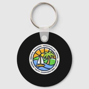 Guam Food - Finadene, Red Rice, Lumpia, Chamorro B Keychain