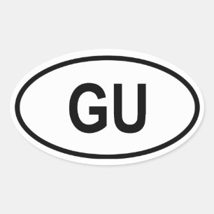 Guam "GU" Oval Sticker