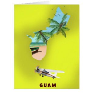Guam illustrated map travel poster