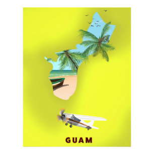 Guam illustrated map travel poster