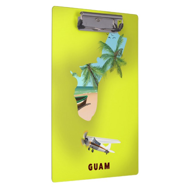 Guam illustrated map travel poster clipboard (Right)
