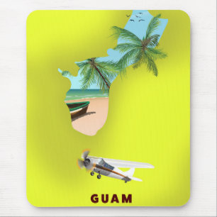Guam illustrated map travel poster mouse pad