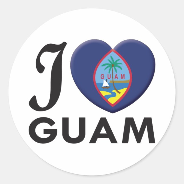 Guam Love Classic Round Sticker (Front)