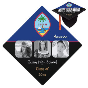Guam, Multi Photo grad hat, Guamanian Flag Graduation Cap Topper