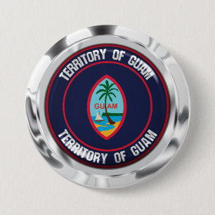 Guam Round Emblem 3 Inch Round Button