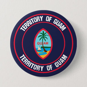 Guam Round Emblem 3 Inch Round Button