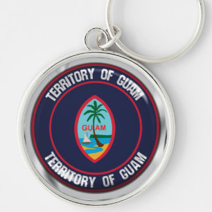 Guam Round Emblem Keychain
