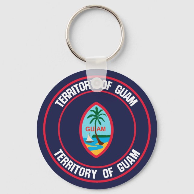Guam Round Emblem Keychain (Front)