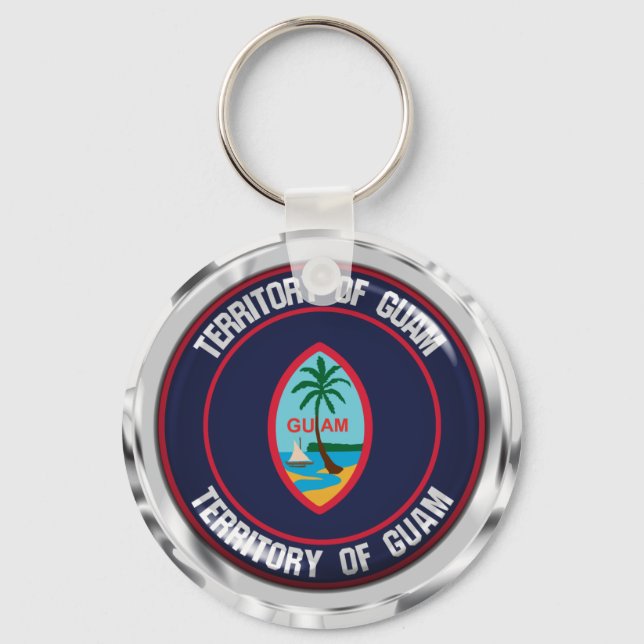 Guam Round Emblem Keychain (Front)