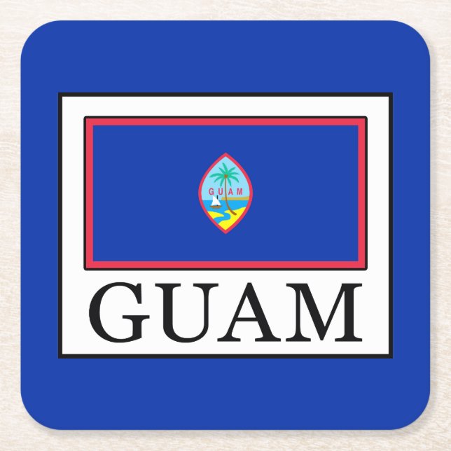 Guam Square Paper Coaster (Front)