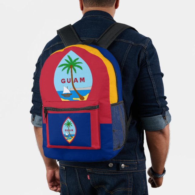 Guamanian Flag Backpack, USA, Guam Bag, Printed Backpack (Insitu (Model))