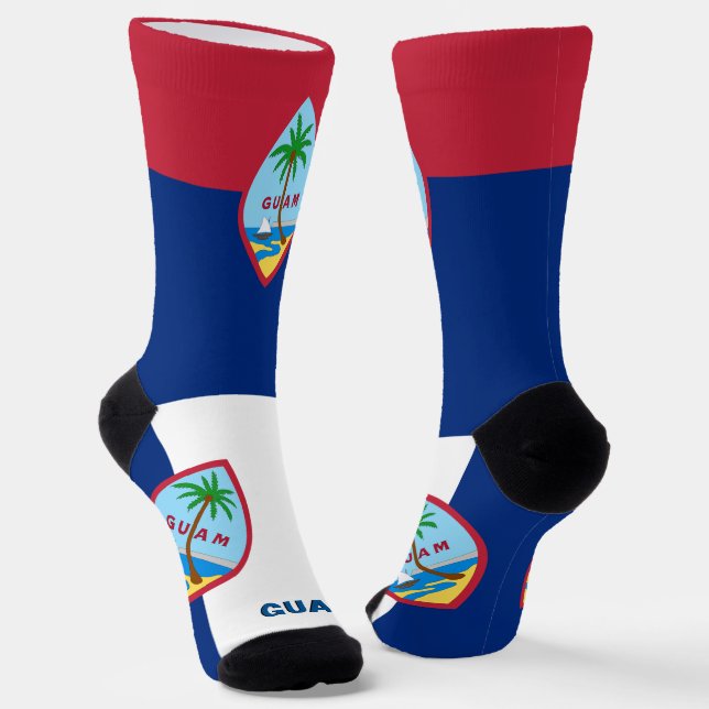 Guamanian Flag Patriotic, Guam, USA State Premium Socks (Angled)