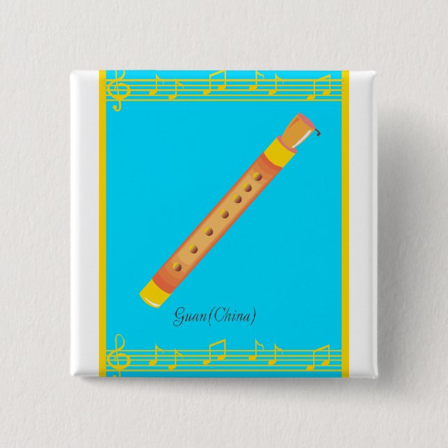 Guan 2 Inch Square Button (Front)