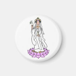 Guan Yin Bodhisattva on Lotus Magnet