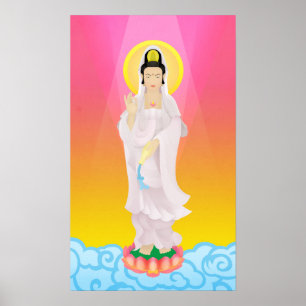 guan yin in art deco poster