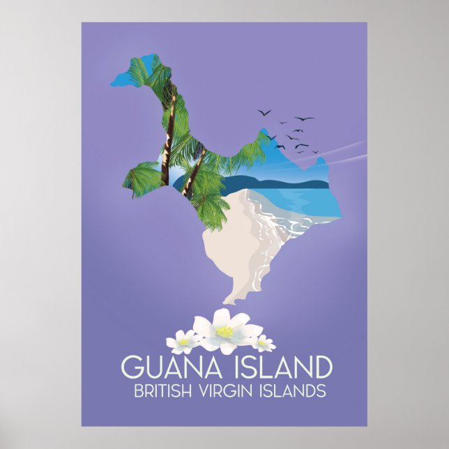 Guana Island British Virgin Islands travel poster (Front)