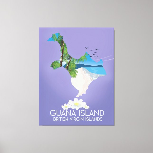 Guana Island British Virgin Islands travel poster Canvas Print (Front)