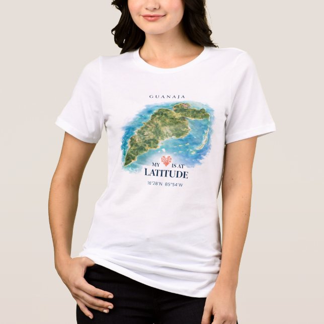 Guanaja Honduras Map  Tri-Blend Shirt (Front)