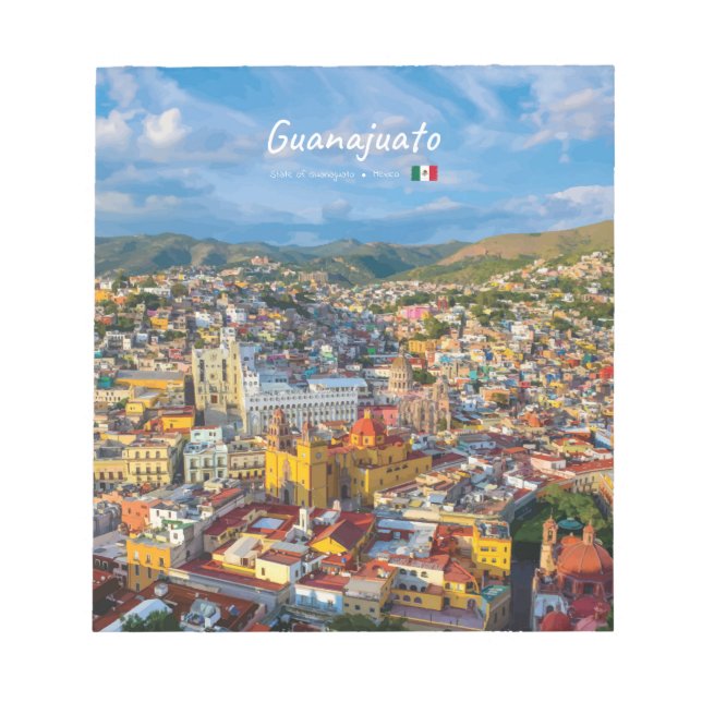 Guanajuato, Mexico - Colourful Cityscape Notepad (Front)