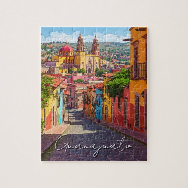 Guanajuato Mexico Watercolor Jigsaw Puzzle (Vertical)
