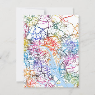 Guangzhou China City Map Postcard