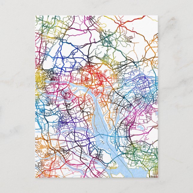 Guangzhou China City Map Postcard (Front)