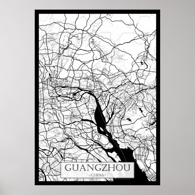 Guangzhou China Map Poster (Front)