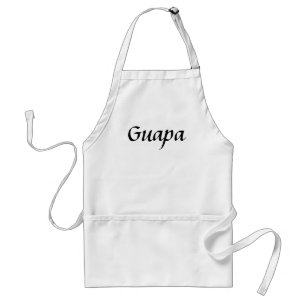Guapa pretty in Spanish Español black white cute Standard Apron