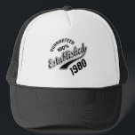 Guaranteed 100% Established 1980 Trucker Hat<br><div class="desc">Guaranteed 100% Established 1980</div>