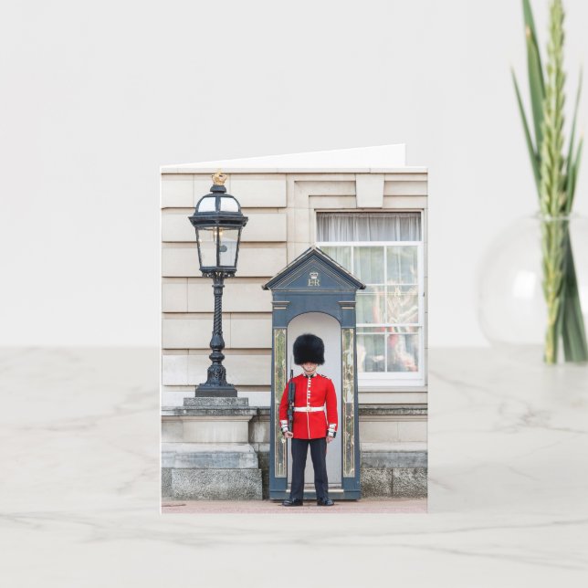 Guard At Buckingham Palace Blank Greeting Card (Front)