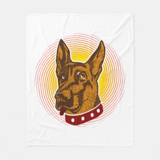 Guard Dog Belgian Malinois Shepherd Fleece Blanket