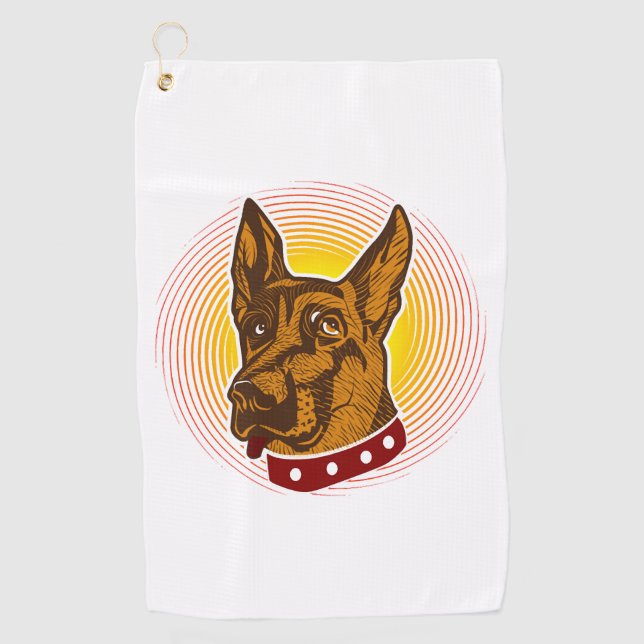 Guard Dog Belgian Malinois Shepherd Golf Towel (Front)