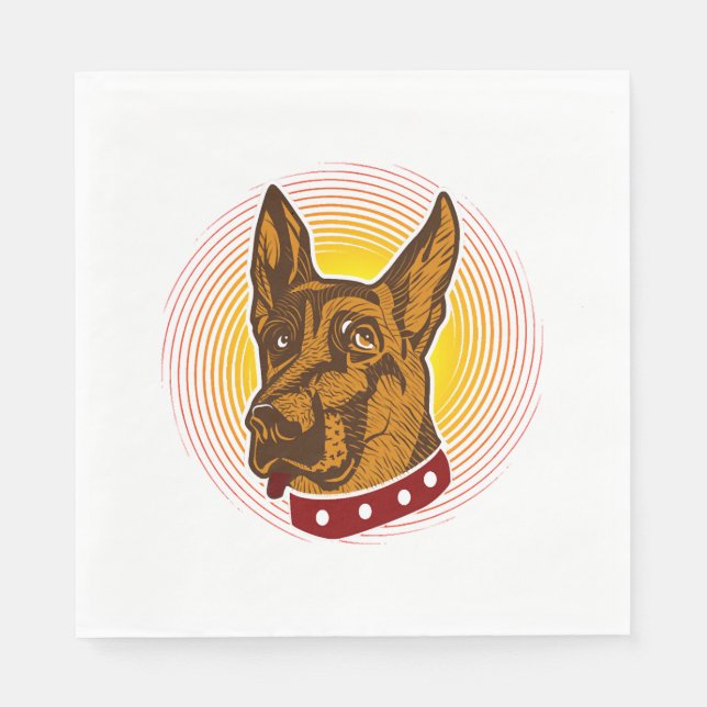 Guard Dog Belgian Malinois Shepherd Napkin (Front)
