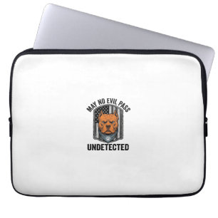 Guard Dog May No Evil Pass Vintage Vector Design Laptop Sleeve