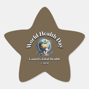 Guard Global Health. World Health Day. Star Sticker