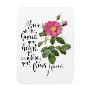 Guard your Heart - Vintage Rose, Proverbs 4:23 Magnet