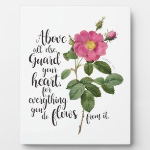 Guard your Heart - Vintage Rose, Proverbs 4:23 Plaque