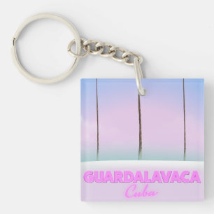 Guardalavaca Cuban vintage travel poster Keychain