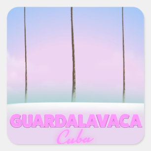Guardalavaca Cuban vintage travel poster Square Sticker