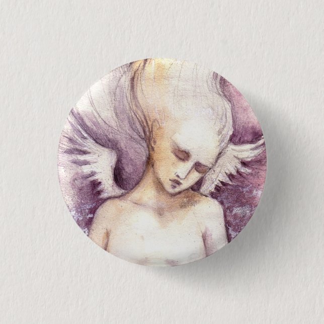 Guardian Angel 1 Inch Round Button (Front)