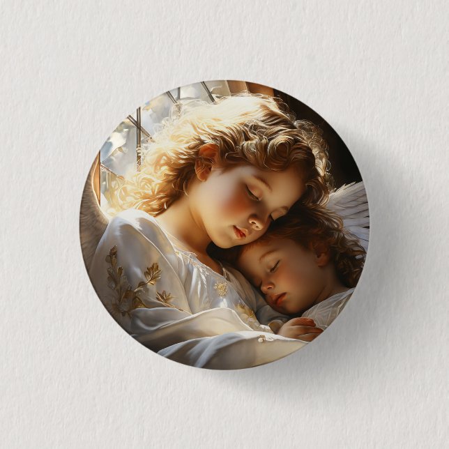 Guardian Angel 1 Inch Round Button (Front)
