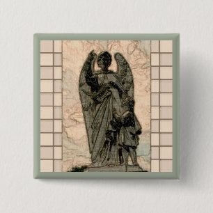 Guardian angel 2 inch square button
