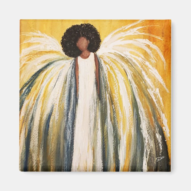 Guardian Angel 2 Inch Square Magnet (Front)