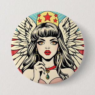 Guardian Angel 3 Inch Round Button