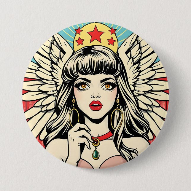 Guardian Angel  3 Inch Round Button (Front)