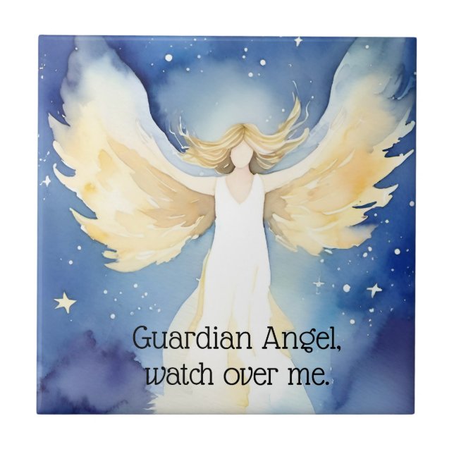 Guardian angel (4.25" x 4.25") Ceramic Tile (Front)
