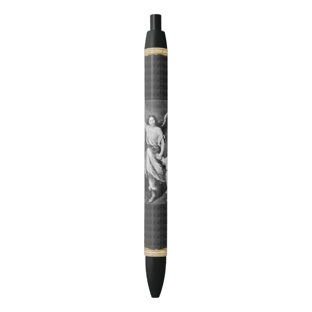 Guardian Angel And Child Black Ink Pen (Front Vertical)